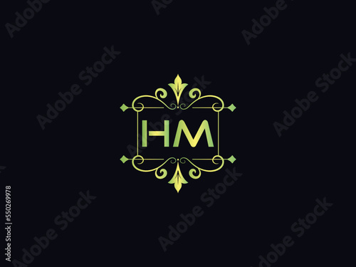 HM Logo Image, Creative Hm h m Phoenix Luxury Letter Logo For Restaurant