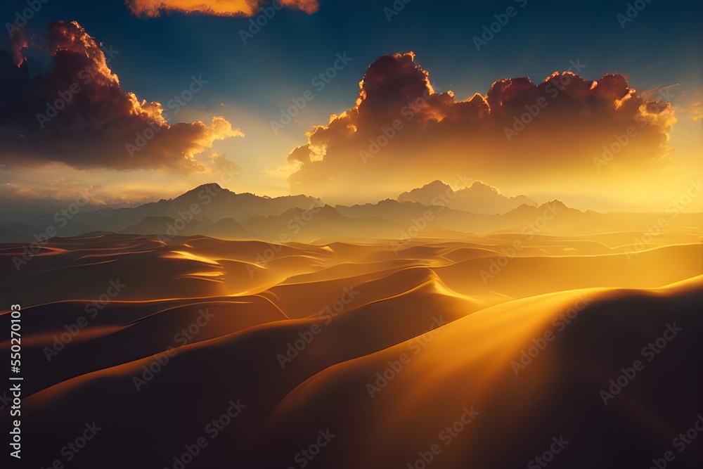 Fototapeta premium Tranquil sunset over a field. Great photo to show hope, peaceful view, travel and more.