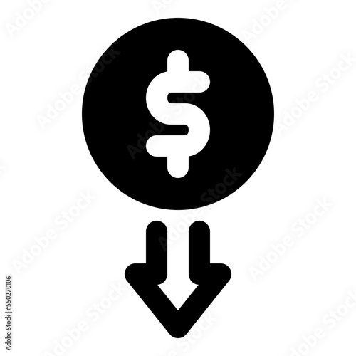 economic crisis glyph icon
