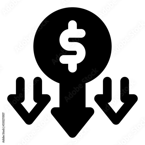 economic crisis glyph icon