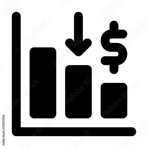 economic crisis glyph icon