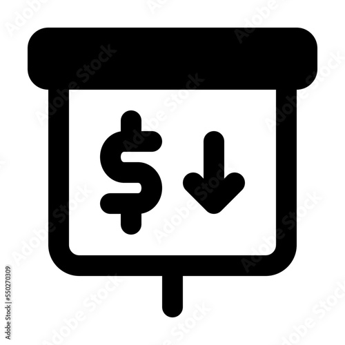 economic crisis glyph icon