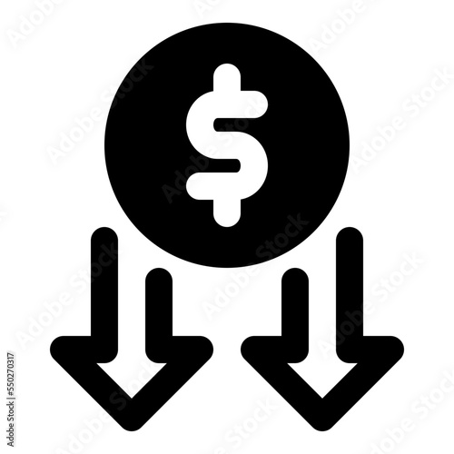 economic crisis glyph icon