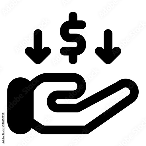 economic crisis glyph icon