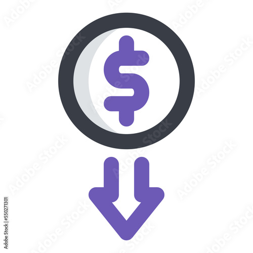 economic crisis colored line icon