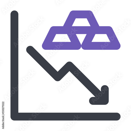 economic crisis colored line icon