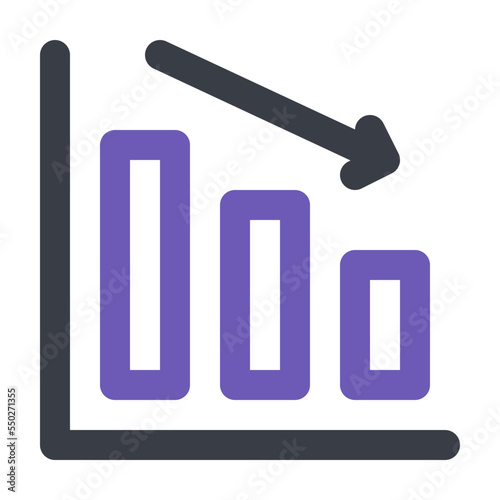 economic crisis colored line icon