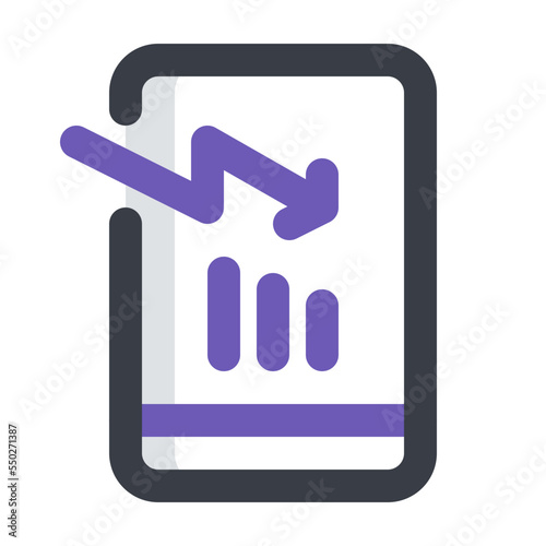 economic crisis colored line icon