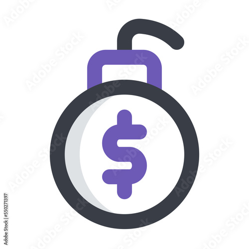 economic crisis colored line icon