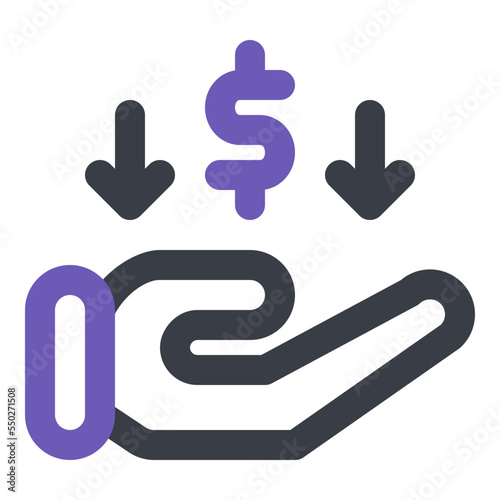 economic crisis colored line icon