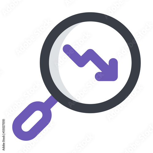 economic crisis colored line icon