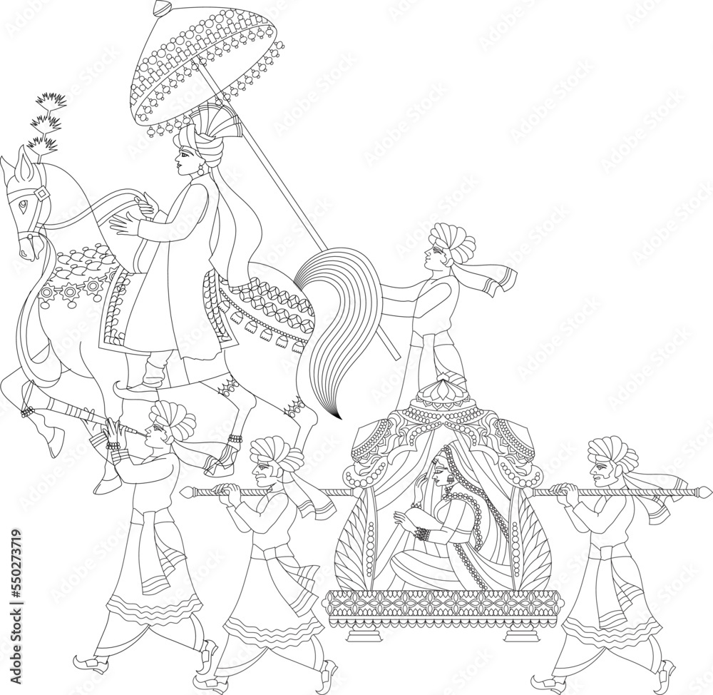 vector-illustration-of-an-indian-wedding-invitation-card-bride-on