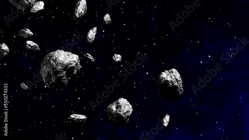 Videos asteroids in space background