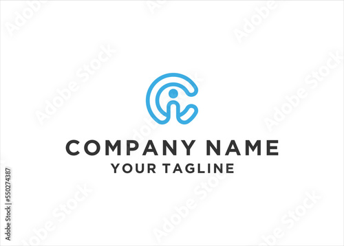 letter ic or ci logo design vector template