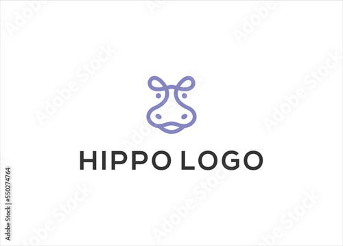 hippo logo icon design vector illustration