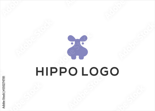 hippo logo icon design vector illustration