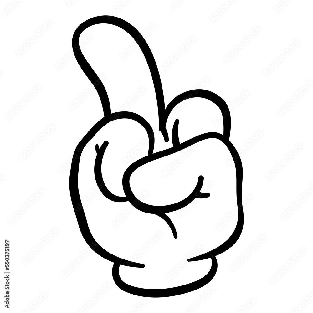 Retro Four-Fingered Cartoon Hand. Retro Four-Fingered Cartoon Hand.