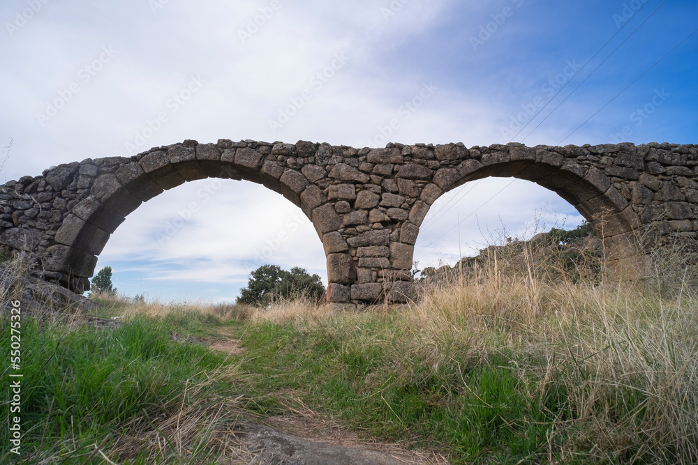 An ancient Roman aqueduct that supplied the city with water.