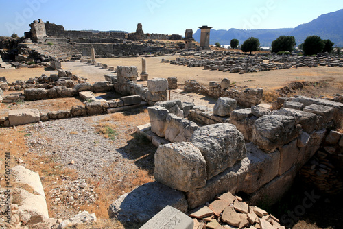 View of the ancient city of Xanthos. Xanthos is an ancient city located in the village of Kınık in Kaş, Antalya city center.