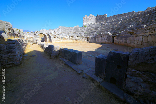 View of the ancient city of Xanthos. Xanthos is an ancient city located in the village of Kınık in Kaş, Antalya city center.