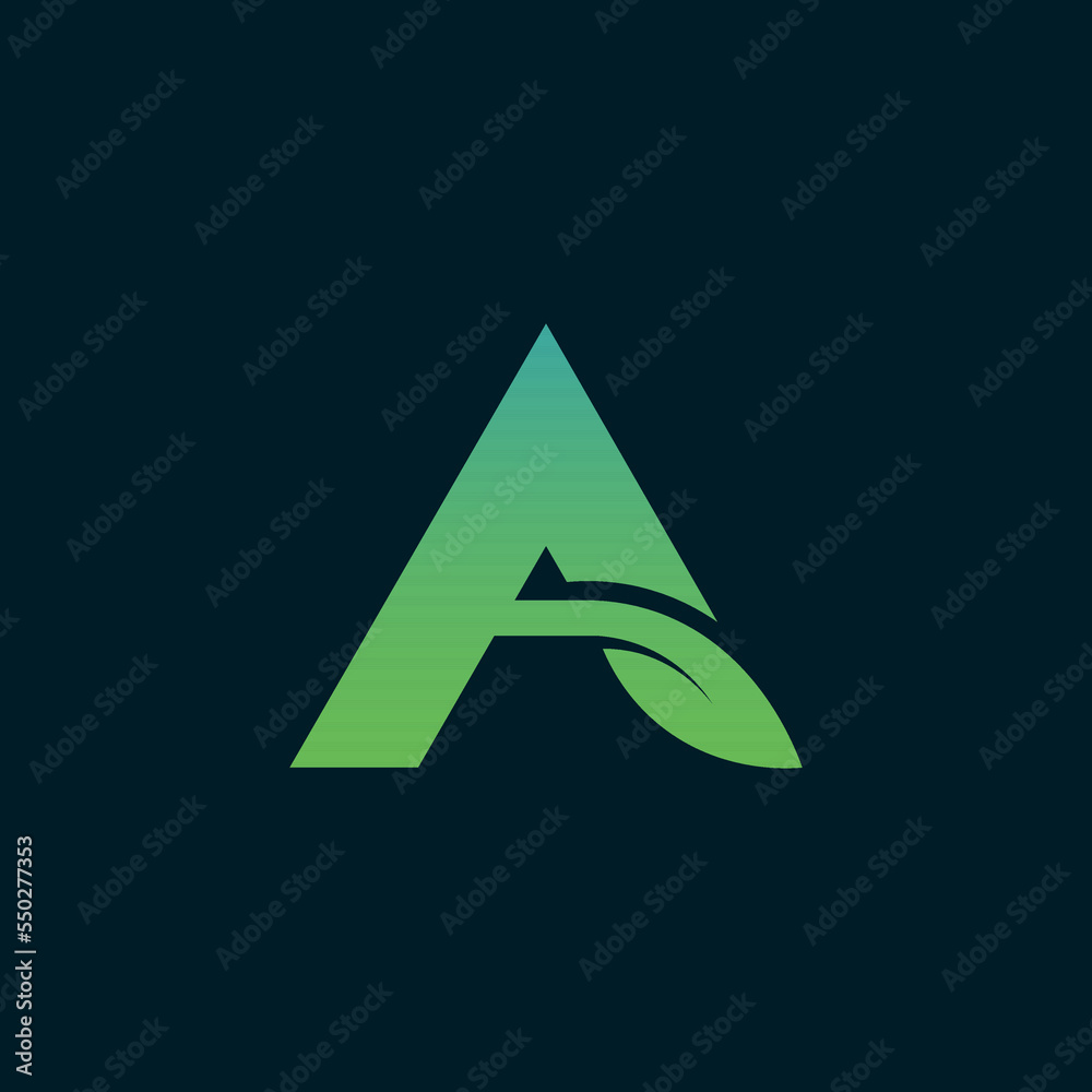 Letter A Leaf Simple Logo Ideas Letter A Leaf Simple Logo Ideas
