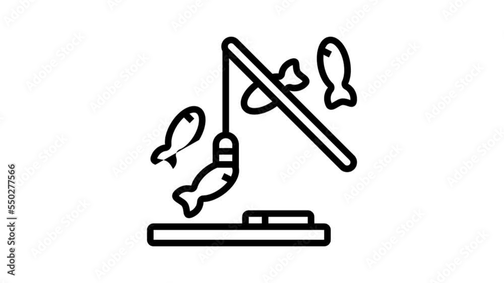fishing magnetic game line icon animation fishing magnetic game line icon animation