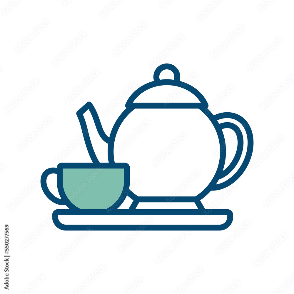 tea time icon vector design template in white background tea time icon vector design template in white background