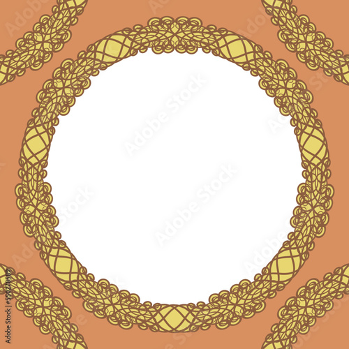 Elegant vintage frame with original ornament for your project. Template for a portrait, picture, wedding photo, menu, signboard and more. Vector illustration