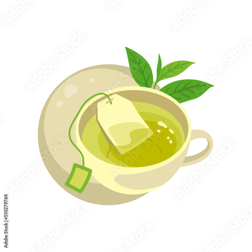 Tea for homemade facial mask vector illustration. Natural ingredient for DIY scrub, face or hair mask, tea on white background. Skin care, nature concept