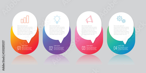 infographics design with speech bubble flat vector