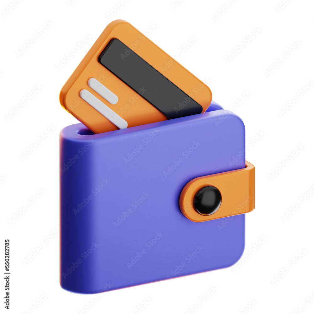 Premium online shopping credit card wallet icon 3d rendering on isolated background Premium online shopping credit card wallet icon 3d rendering on isolated background