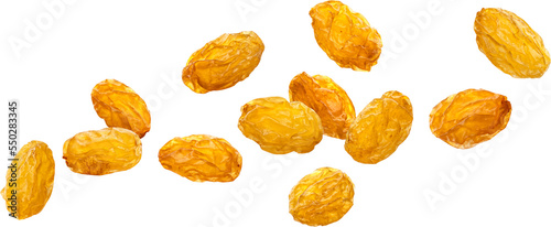 Bild auf Leinwand Yellow raisins isolated