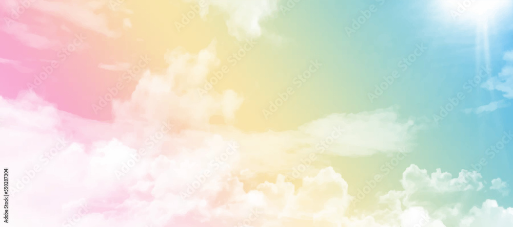 Beautiful pastel sky images With clouds floating among Looking and feeling fresh