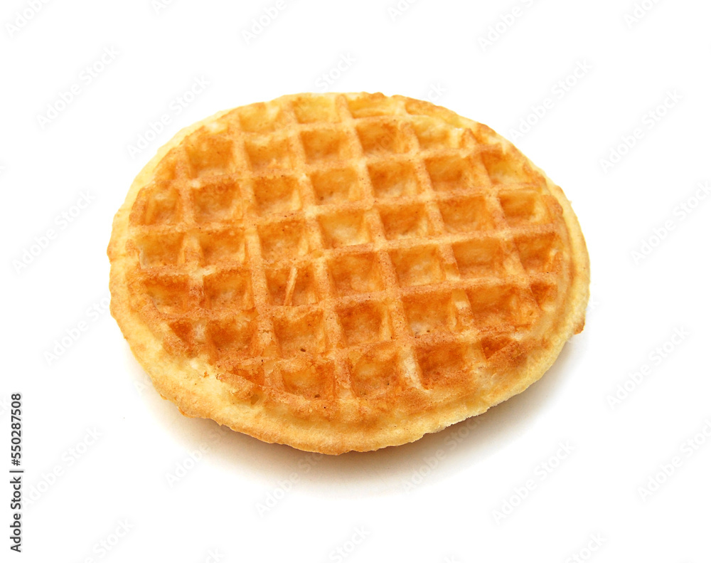 Baked waffles on white background Baked waffles on white background