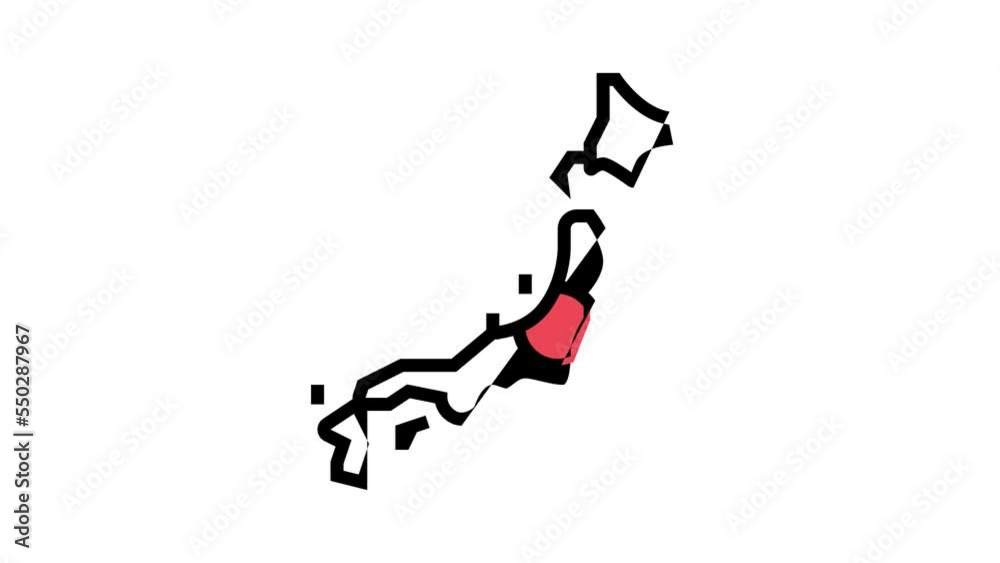 japan country map flag color icon animation japan country map flag color icon animation