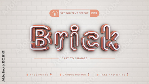 Brick - Editable Text Effect, Font Style