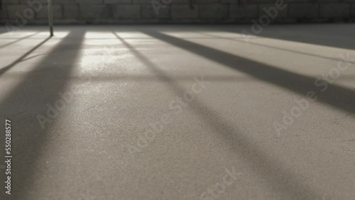 Finished Floor Screed. Smooth Floors Made of Cement Mix, Industrial Concreting