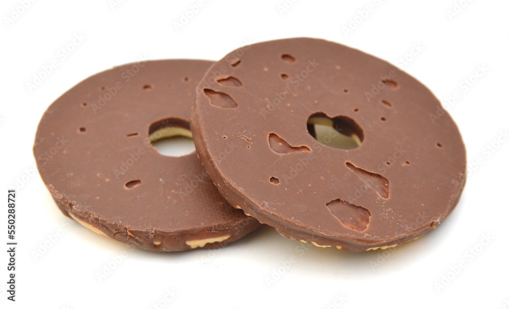 Fototapeta premium Chocolate cookie isolated on white background