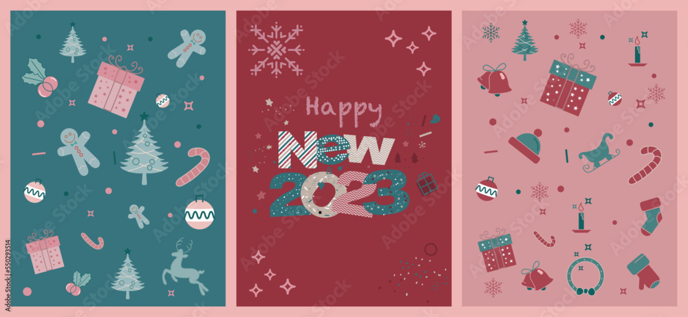 Merry christmas happy new year gift paper and background for graphic design elements
