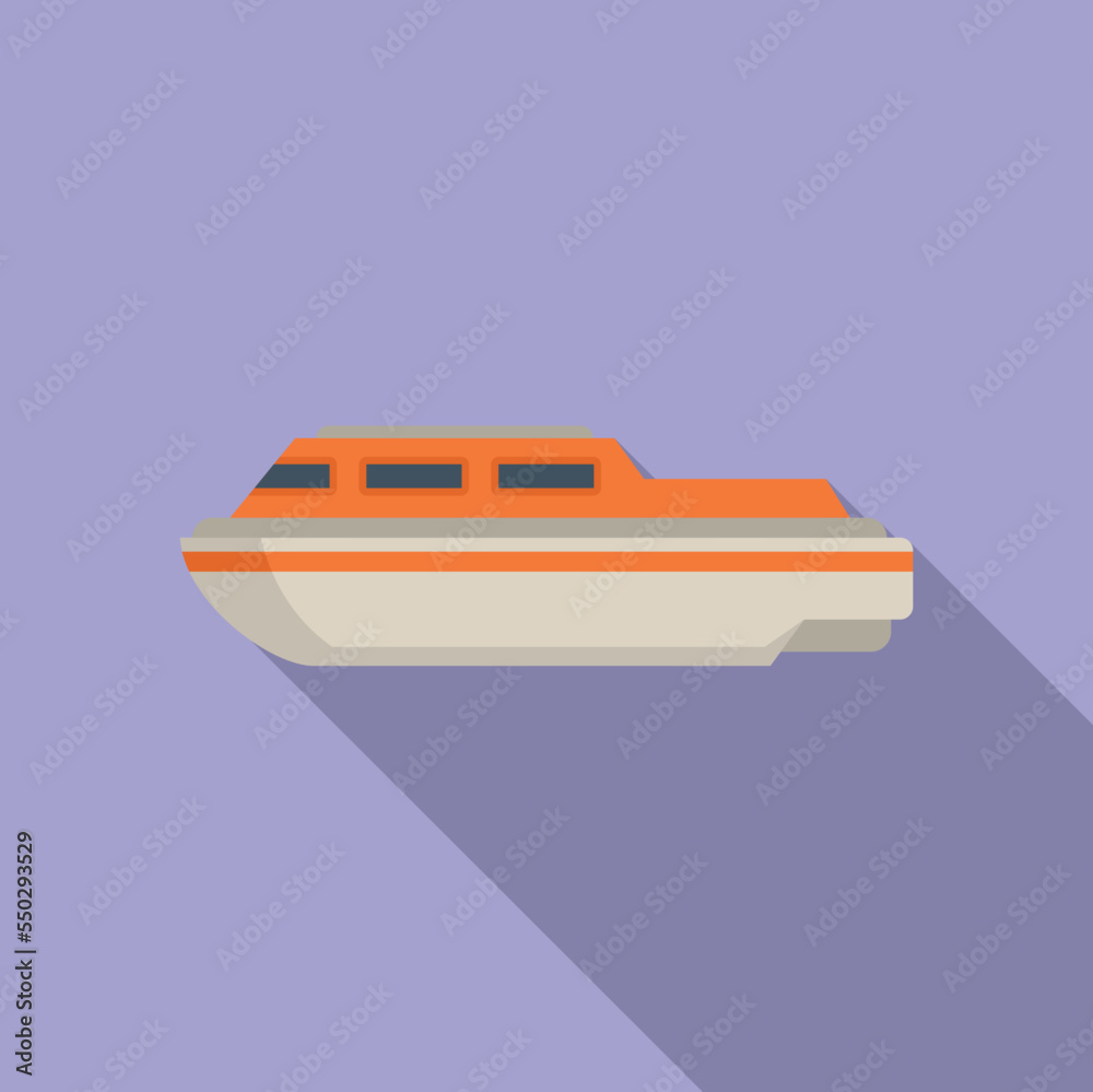Rescue ship icon flat vector. Search sea. Flood raft Rescue ship icon flat vector. Search sea. Flood raft