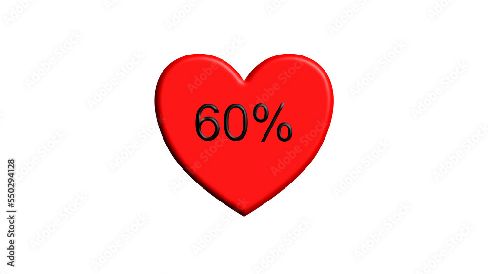 60 red heart percent discount sale