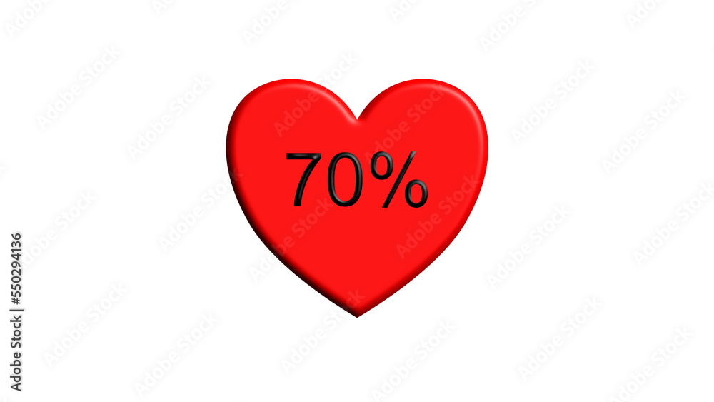 70 red heart percent discount sale