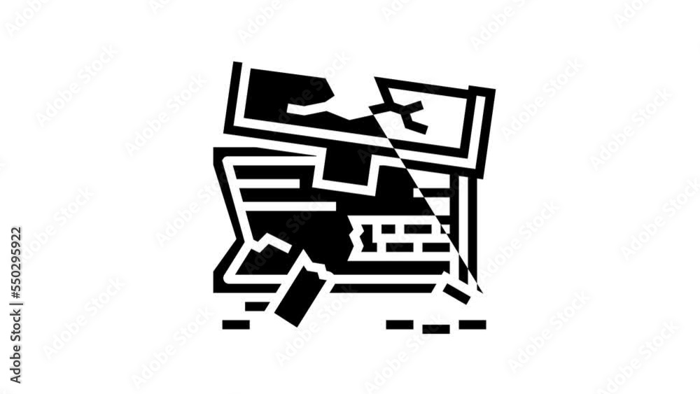 folded chest line icon animation folded chest line icon animation