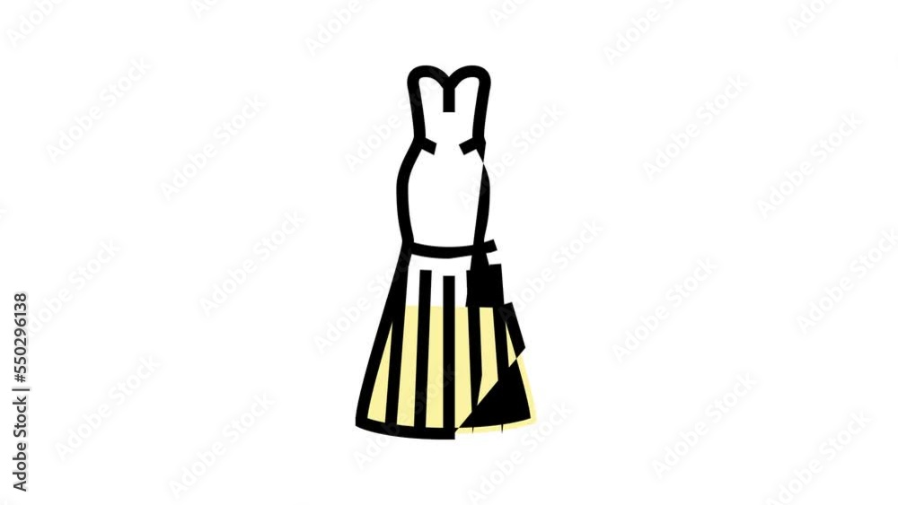 mermaid wedding dress color icon animation mermaid wedding dress color icon animation