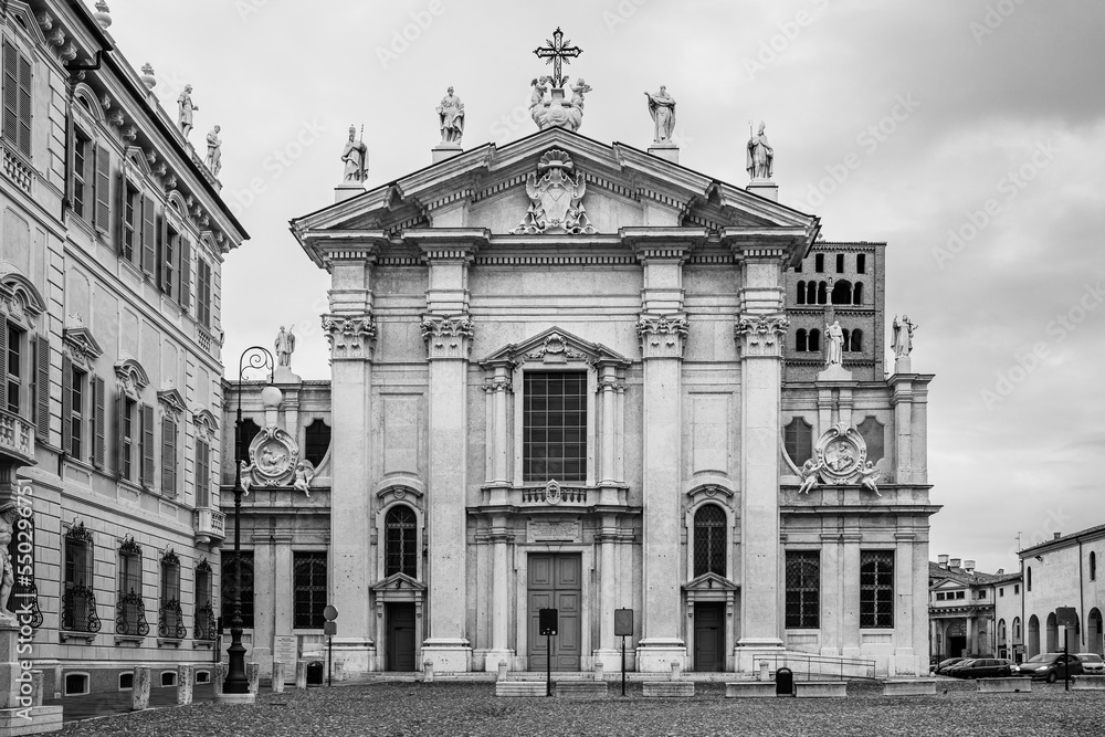 Mantua, Lombardy, Italy: Facade of the baroque Cathedral of Mantua; Cathedral of Saint Peter