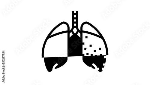 silicosis disease line icon animation photo