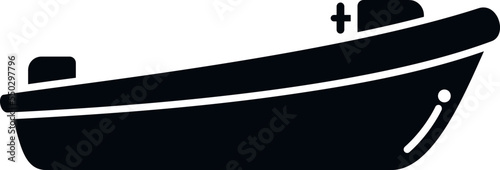 Wood rescue boat icon simple vector. Sea flood. Coast safety
