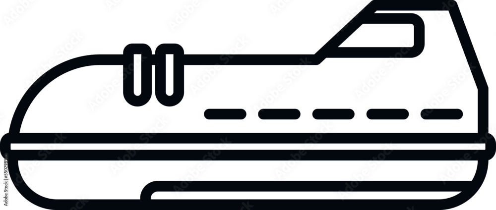 Life rescue boat icon outline vector. Sea lifeboat. Flood raft Life rescue boat icon outline vector. Sea lifeboat. Flood raft