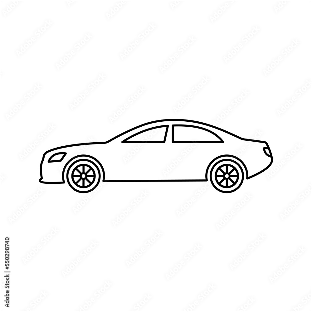 Car line icon. Simple outline style sign symbol. Auto, view, sport, race, transport concept. automobile vector illustration on white background