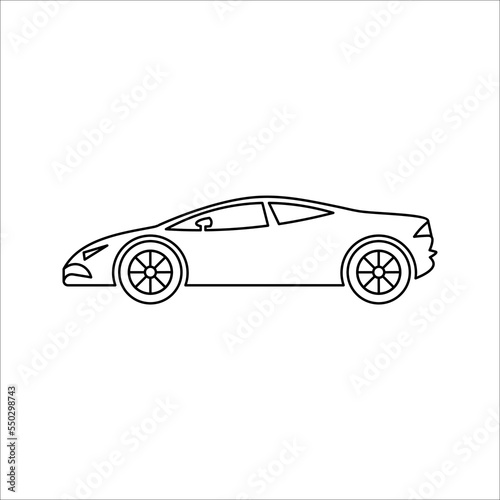 Car line icon. Simple outline style sign symbol. Auto, view, sport, race, transport concept. automobile vector illustration on white background
